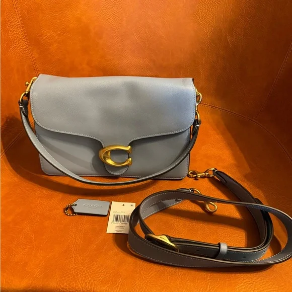 Coach chain tabby shoulder in bluebell and brass. - Picture 2 of 13